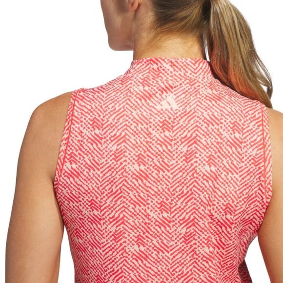 NWT New adidas Women's Ultimate365 Mock Neck Golf Polo L Shirt Top Sleeveless - Picture 4 of 6